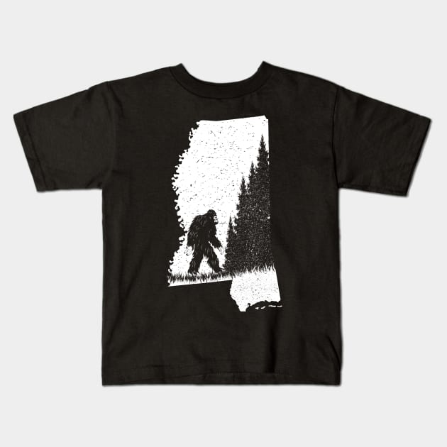 Mississippi Bigfoot Kids T-Shirt by Tesszero